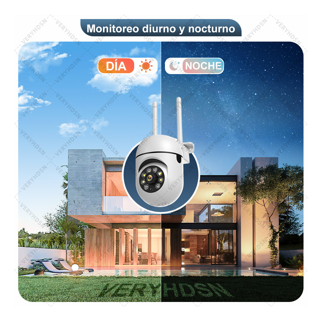 Cámara De Seguridad Wifi Visión Nocturna Con Alarma 2 Piezas